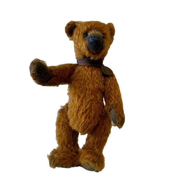 Antique Other - Antique Plush Brown Bear‎ Disc Jointed 12" -C.C Bear 1949 Australia